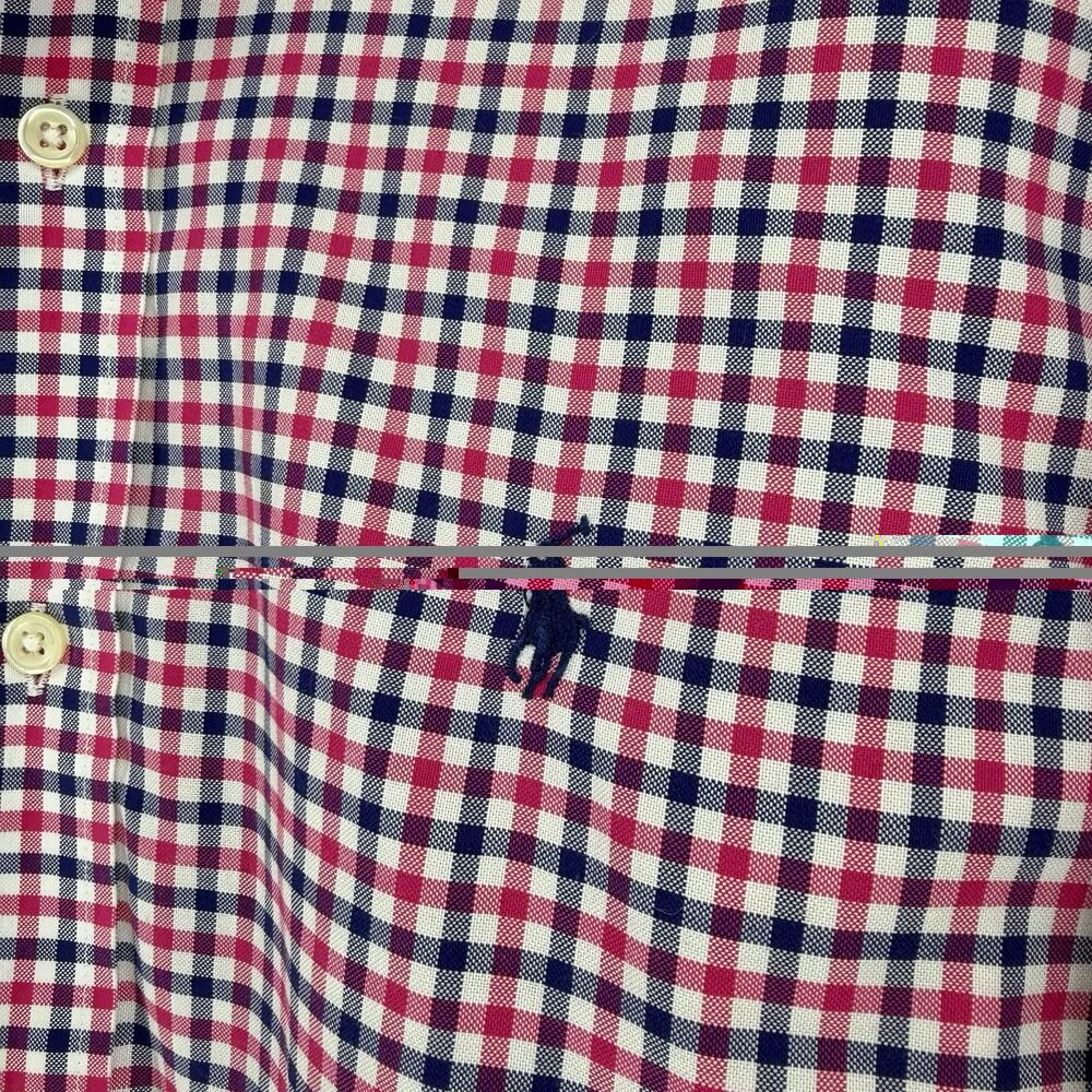 Ralph Lauren Shirt Pink White Blue Gingham Check Plaid Non Iron Mens Size Medium - Picture 4 of 10